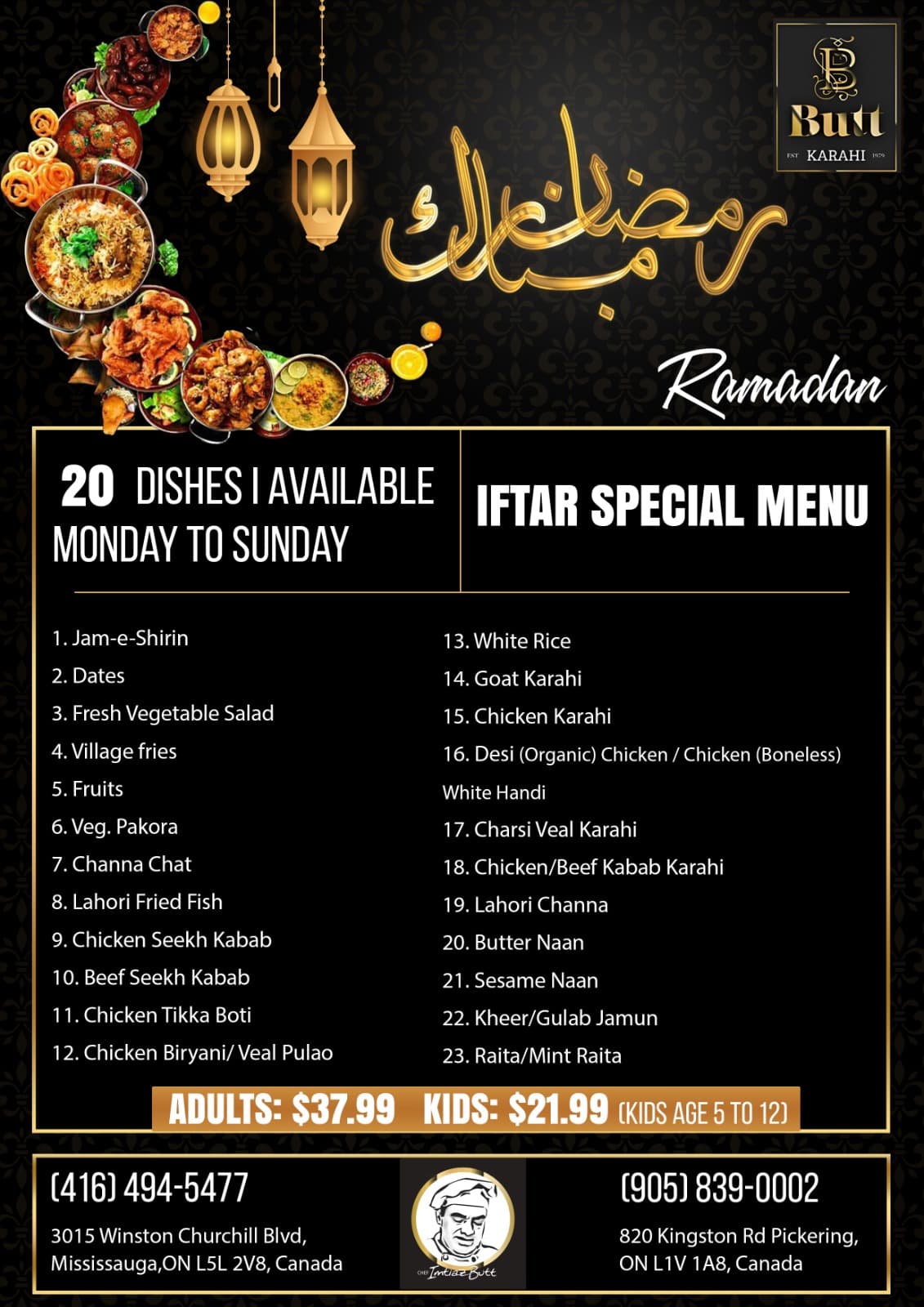 Iftar Menu